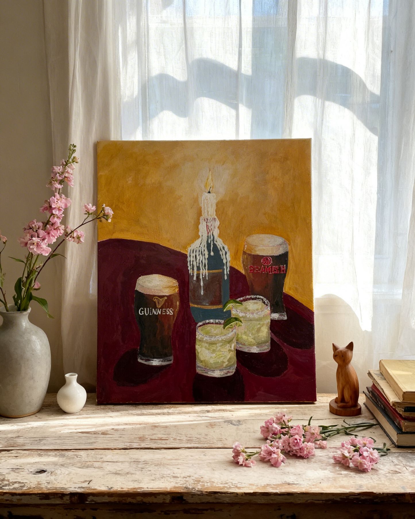 "Two Stouts, Two Limes" Original Painting