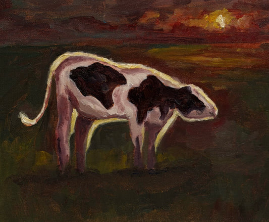 "Sunset Cow" Original Painting