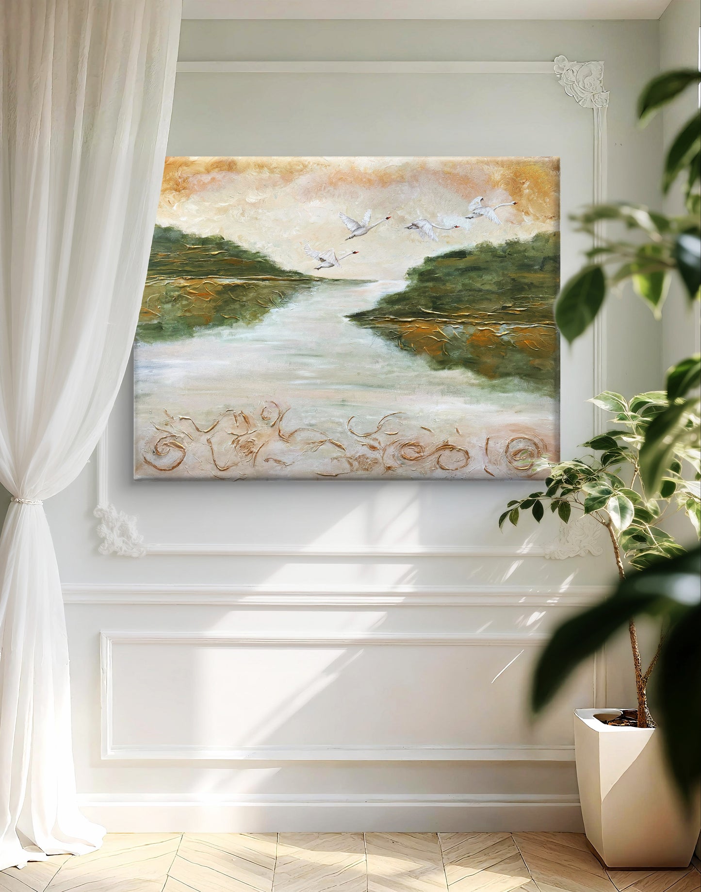 "The Flight of the Swans of Lir" Original Painting