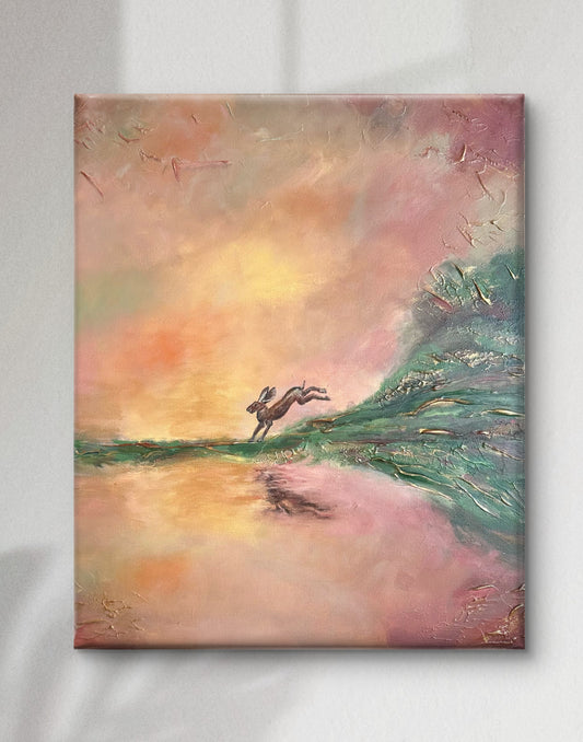 "Leaping Hare" Original Painting