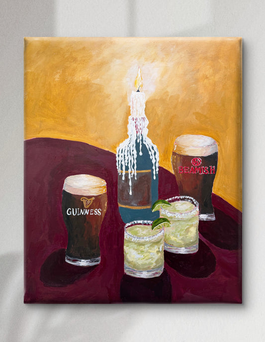 "Two Stouts, Two Limes" Original Painting
