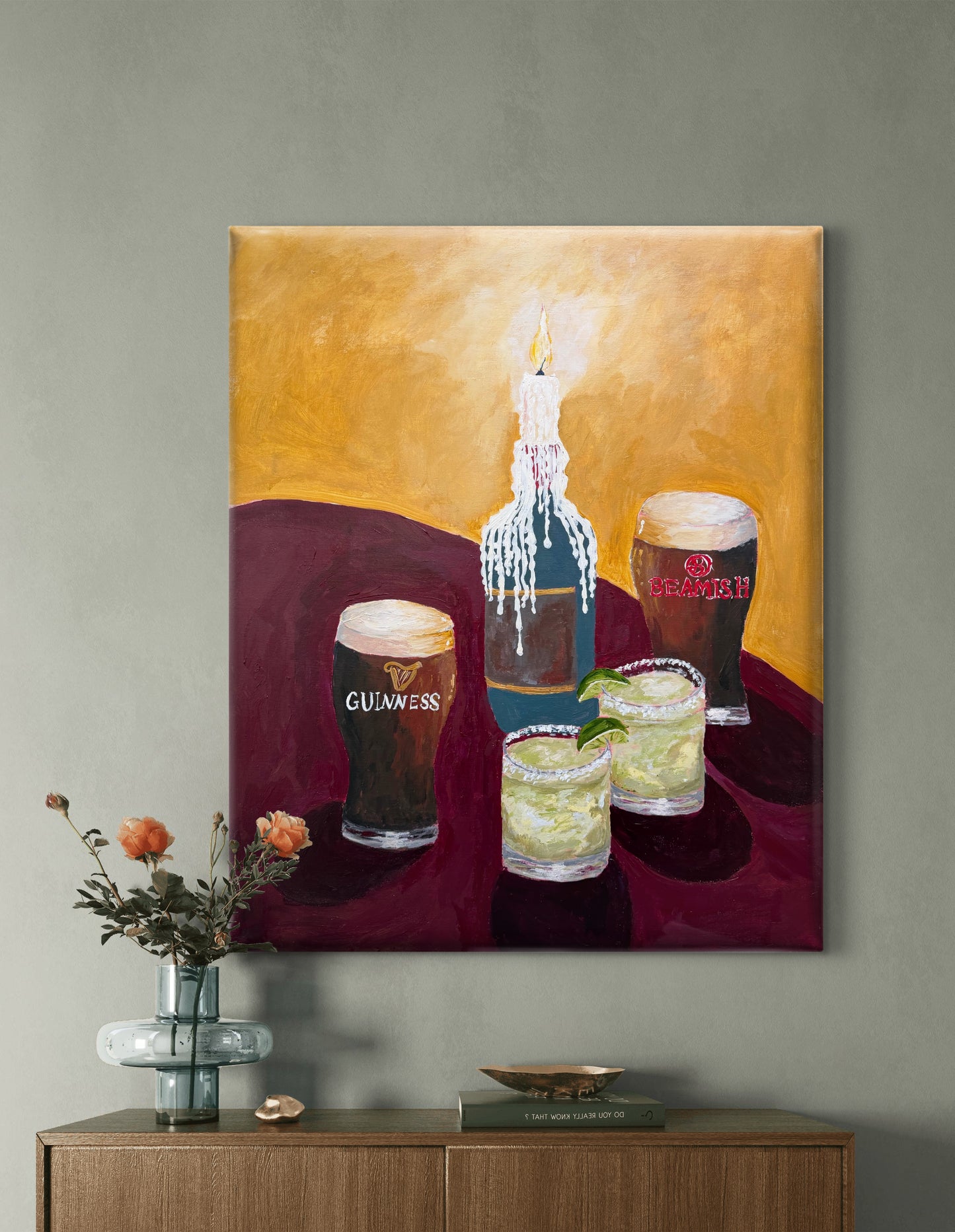 "Two Stouts, Two Limes" Original Painting